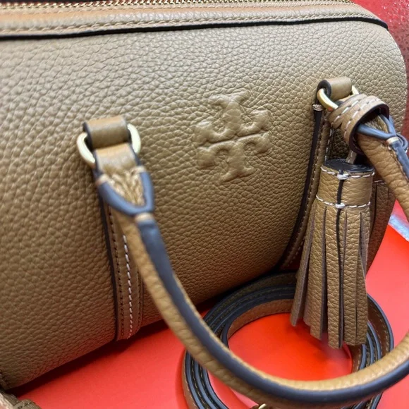 NWT! Tory Burch Thea Mini  Satchel Tiramis Leather Crossbody - Picture 7 of 16